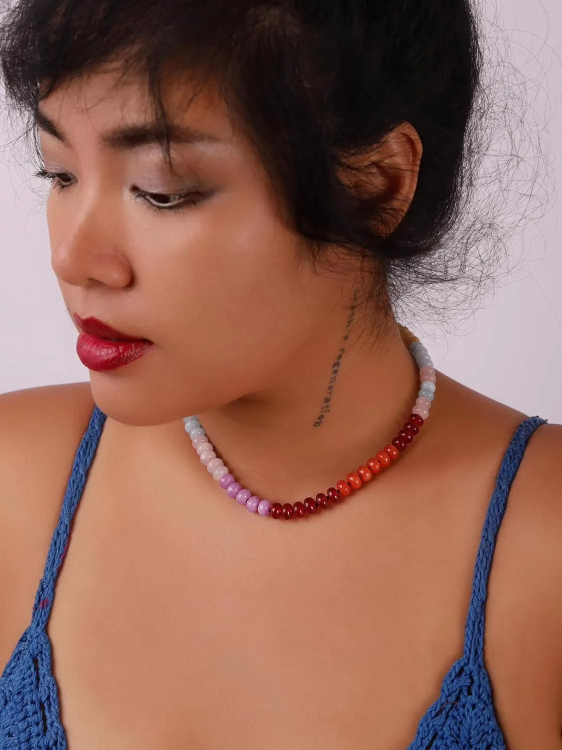 Sacina Trendy Boho Colorful Beaded Crystal Choker, Y2k Summer Beach Necklace, Boho Necklace, Hippie Jewelry, Christmas Jewelry Gift for Women