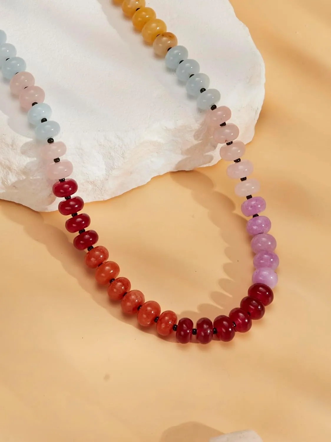 Sacina Trendy Boho Colorful Beaded Crystal Choker, Y2k Summer Beach Necklace, Boho Necklace, Hippie Jewelry, Christmas Jewelry Gift for Women