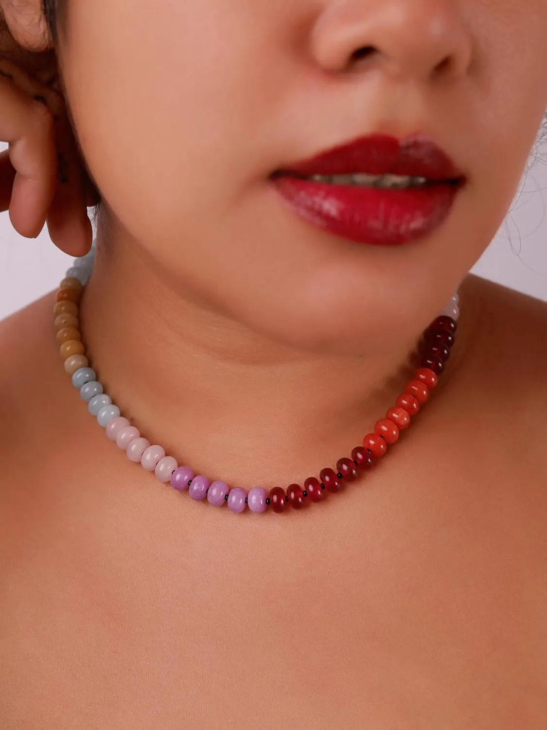 Sacina Trendy Boho Colorful Beaded Crystal Choker, Y2k Summer Beach Necklace, Boho Necklace, Hippie Jewelry, Christmas Jewelry Gift for Women