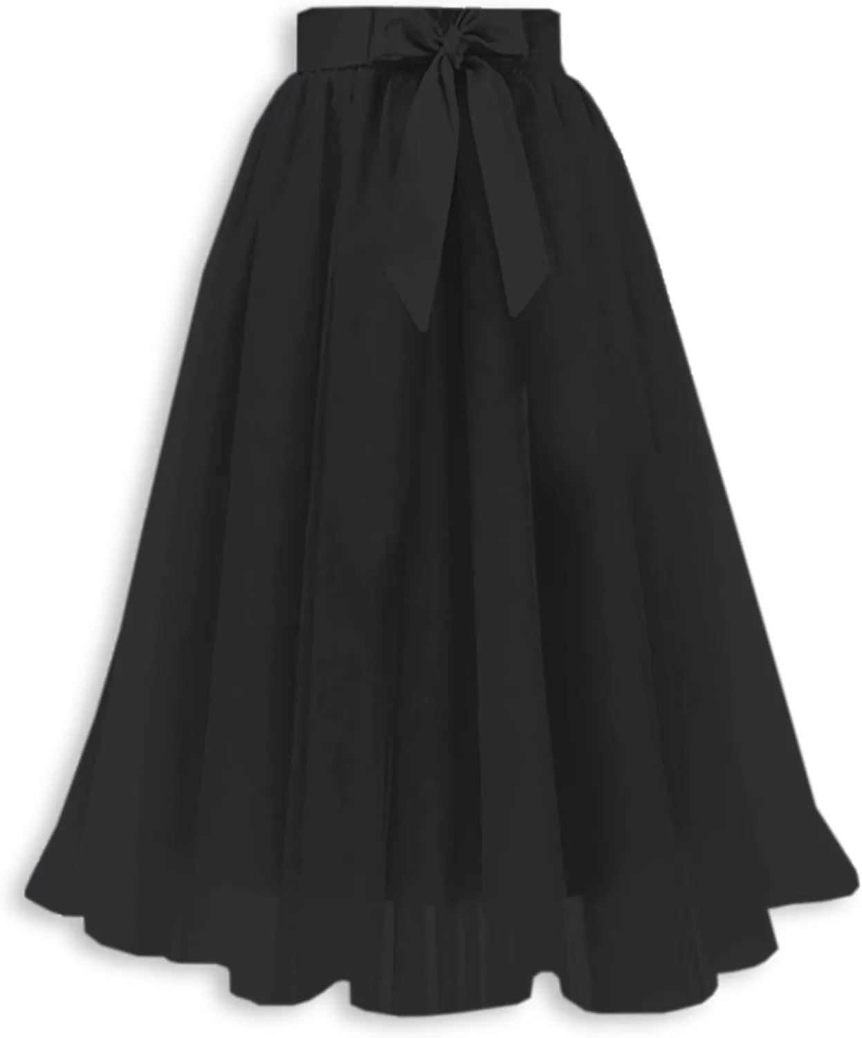 SANGTREE Women's Chiffon Skirt Flowy Floral Midi Maxi Elastic Pleated High Waist Swing Printed Belted Skirt
