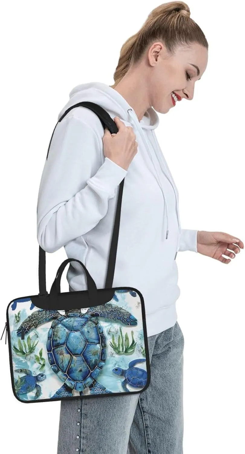 Sea Turtle Blue Laptop Tote Bag Travel Business Computer Bag Work Bag for Men Women