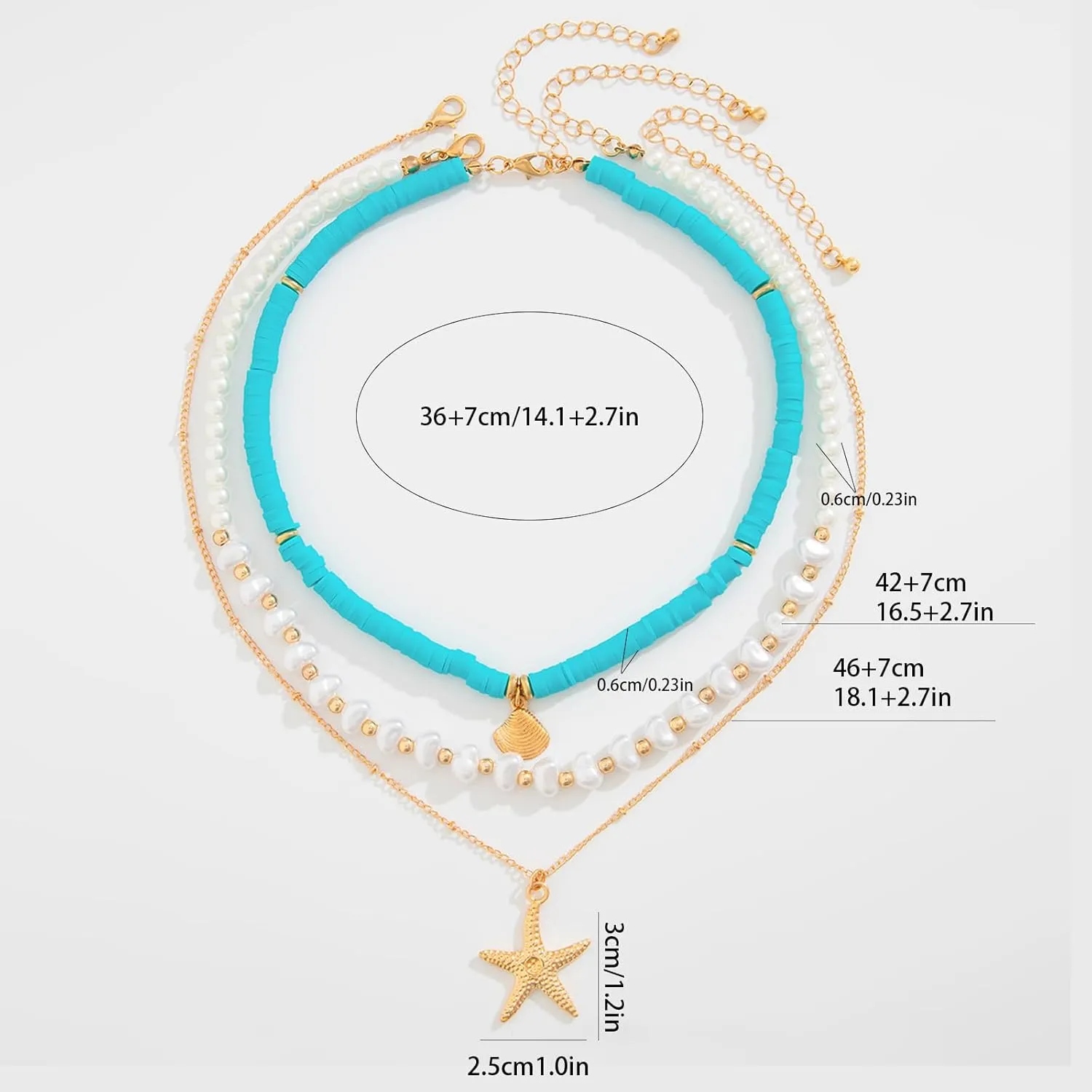 Seashell Necklace for Women Shell Necklace Summer Outfits for Women Adjustable Layered Sea Shell Charm Necklaces Beach Vacation Essentials Holiday Jewelry