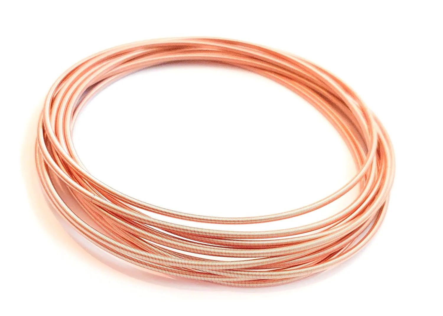 Set of 10 Guitar String Spring Bracelets Rose Gold Stainless Steel Stackable Layered Thin