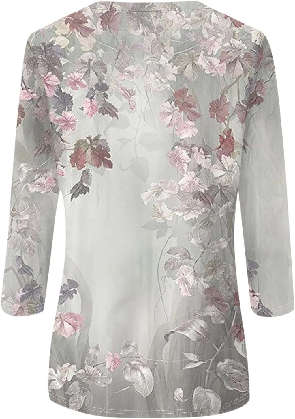 Shirts for Women Trendy 3/4 Sleeve Crewneck Cute Shirts Casual Print Three Guarter Length T Shirt Summer Pullover
