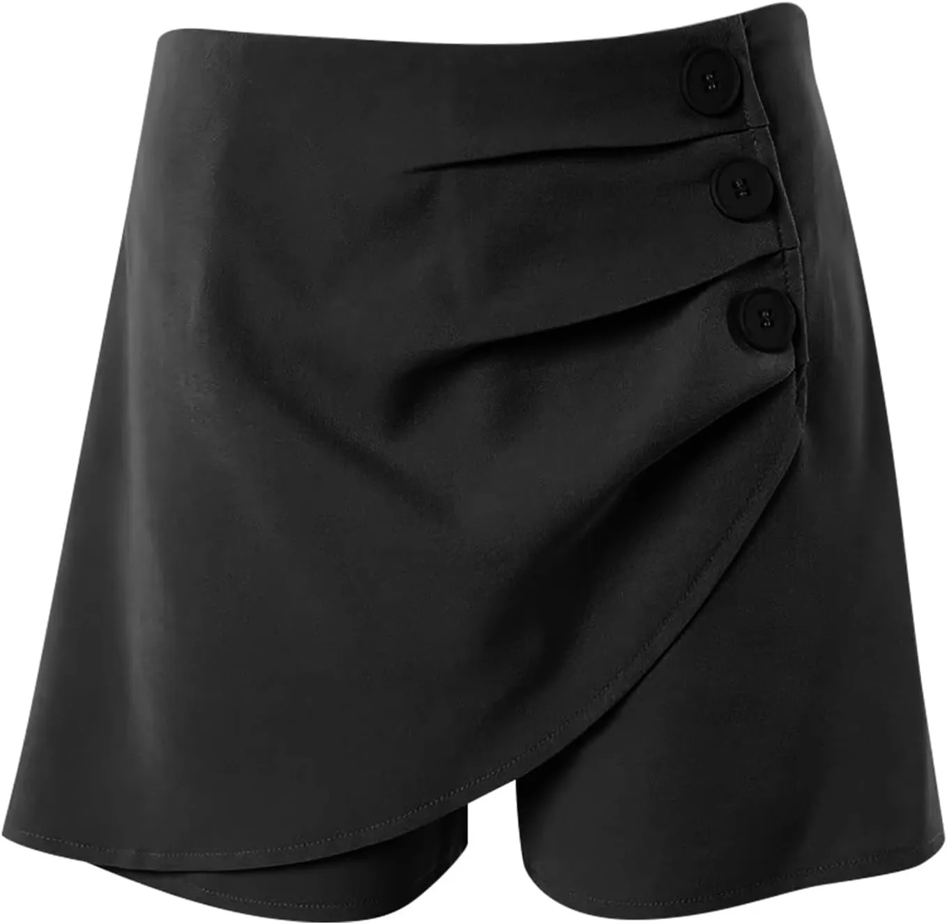 Shorts for Women Trendy 2024 High Waisted Button Ruched Solid Lounge Shorts Dressy Casual Summer Ladies Skorts Shorts