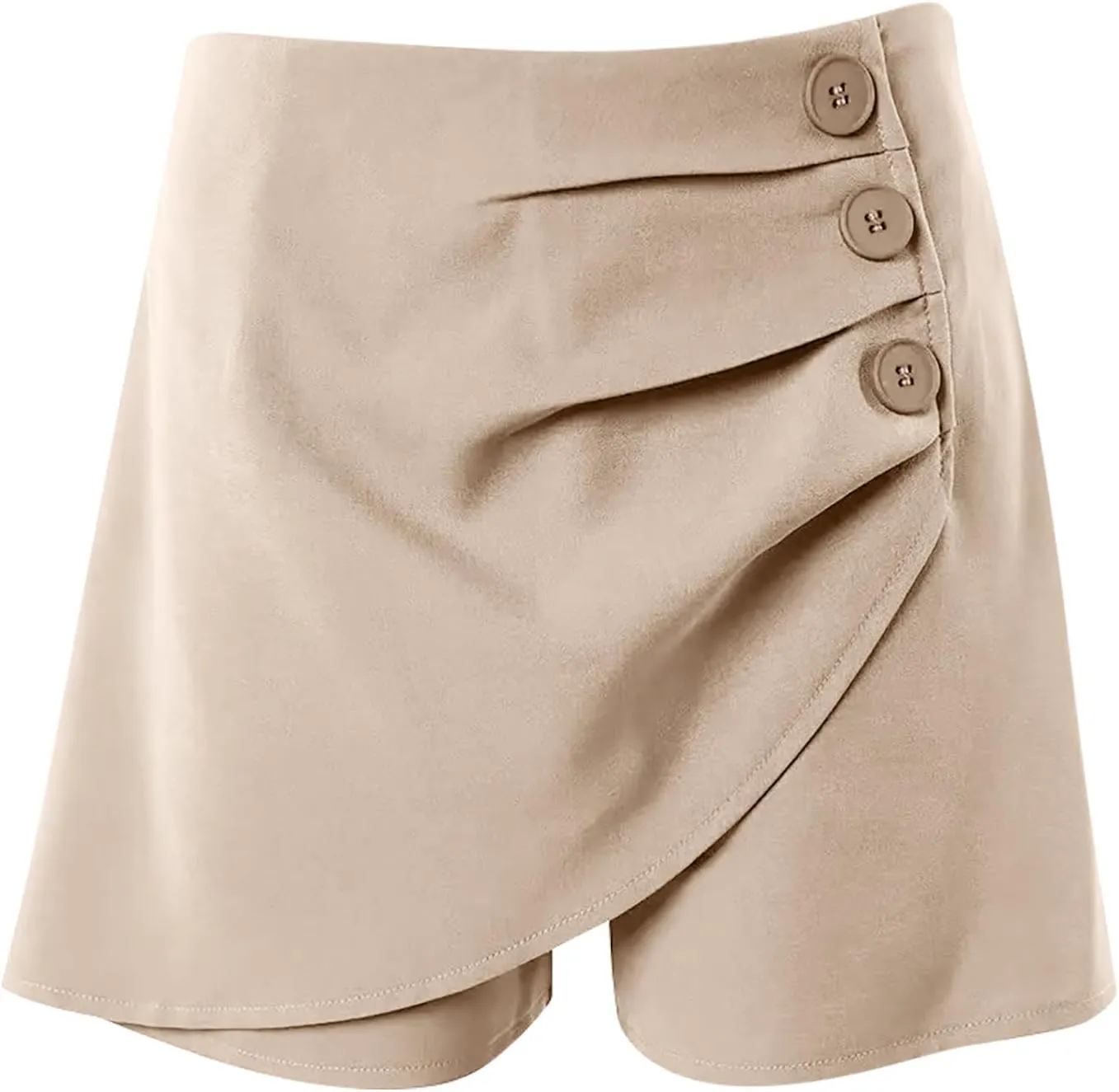 Shorts for Women Trendy 2024 High Waisted Button Ruched Solid Lounge Shorts Dressy Casual Summer Ladies Skorts Shorts