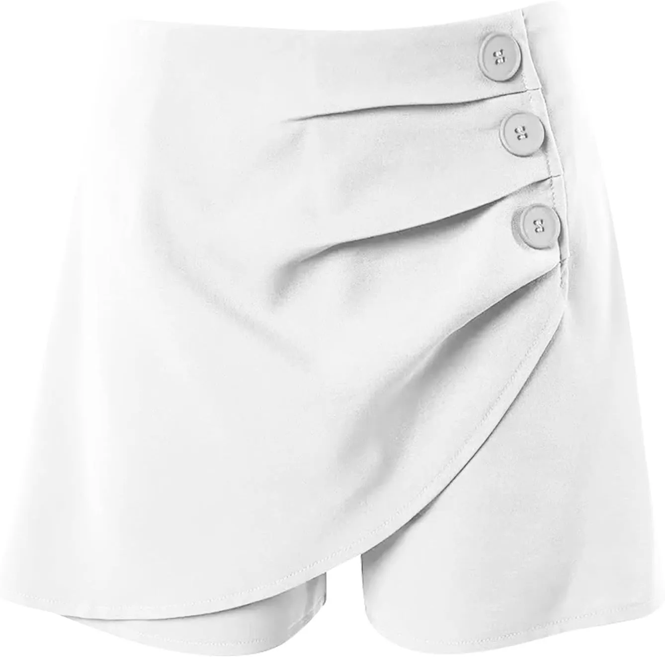 Shorts for Women Trendy 2024 High Waisted Button Ruched Solid Lounge Shorts Dressy Casual Summer Ladies Skorts Shorts