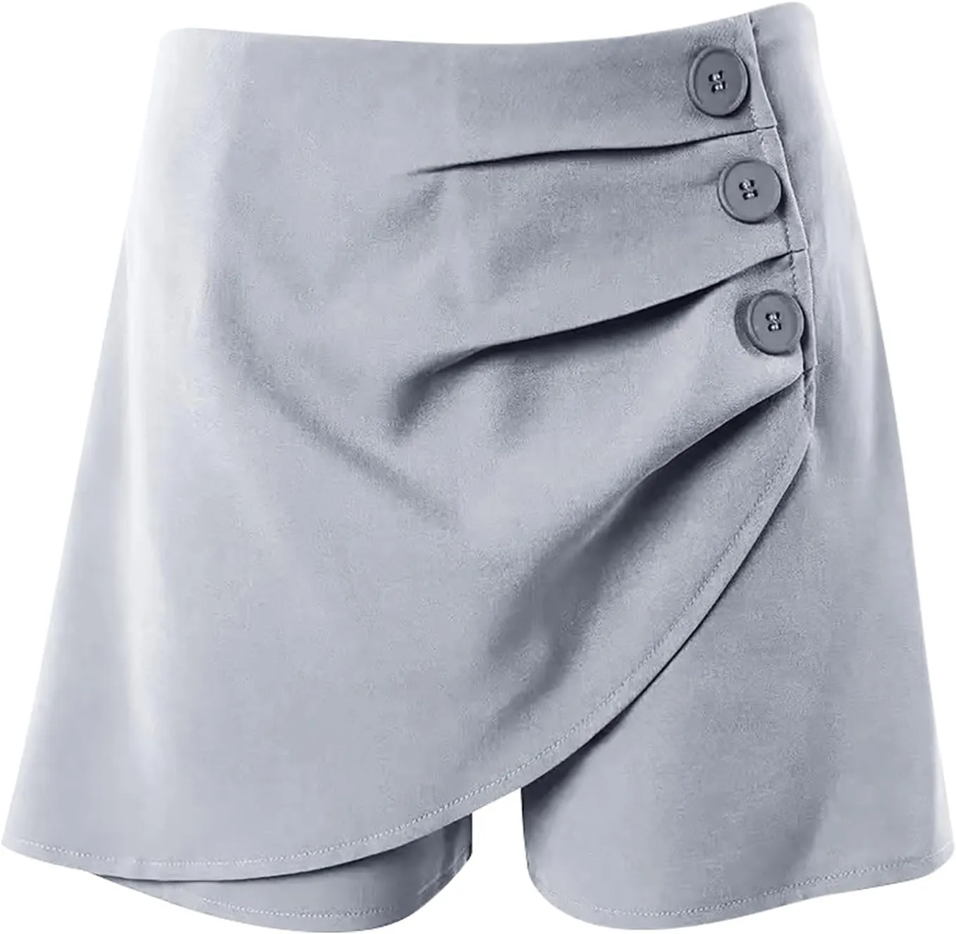 Shorts for Women Trendy 2024 High Waisted Button Ruched Solid Lounge Shorts Dressy Casual Summer Ladies Skorts Shorts