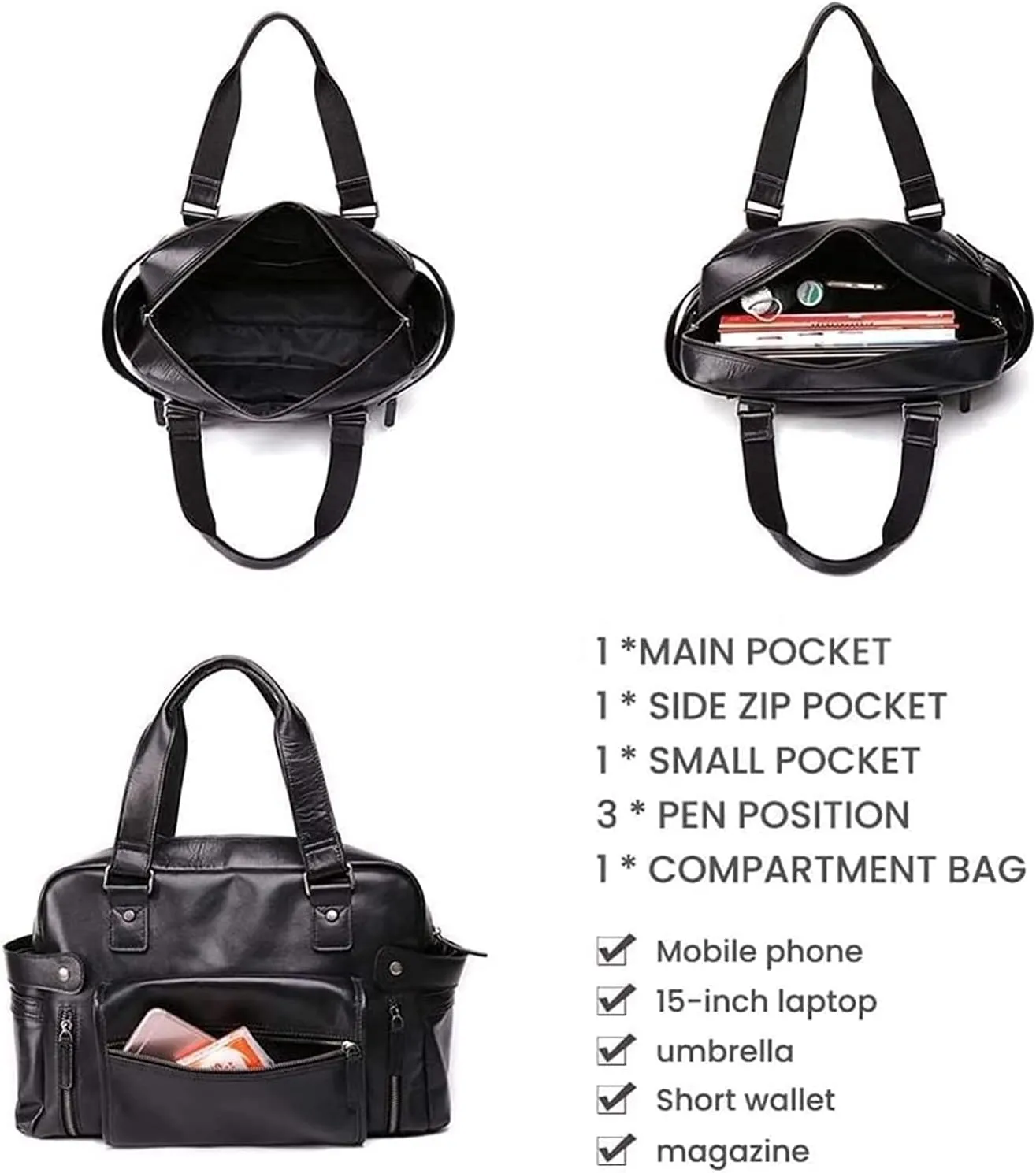 Shoulder Bags, Messenger Bags, Casual Bags,Men's Briefcase Laptop Bag Business Briefcase (Color : Black, Size : 27 * 43 * 15cm)