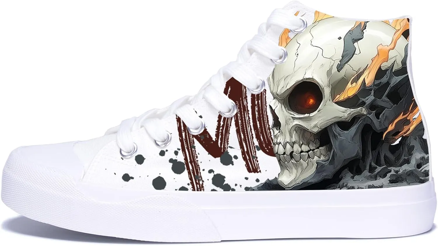 Skulls High Tops Canvas Shoes for Men Women Classic Lace Up Gothic Fashion Sneaker Street Casual Canvas Shoes