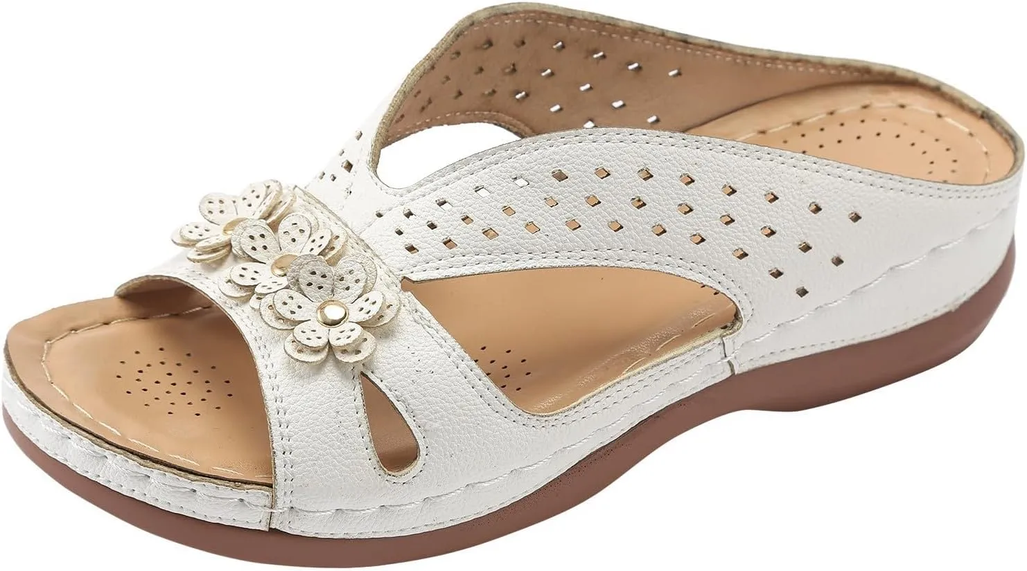 Slip On Dressy Summer Comfortable Slides Sandals Lightweight Memory Foam Platform Shoes Womens Casual Sandals