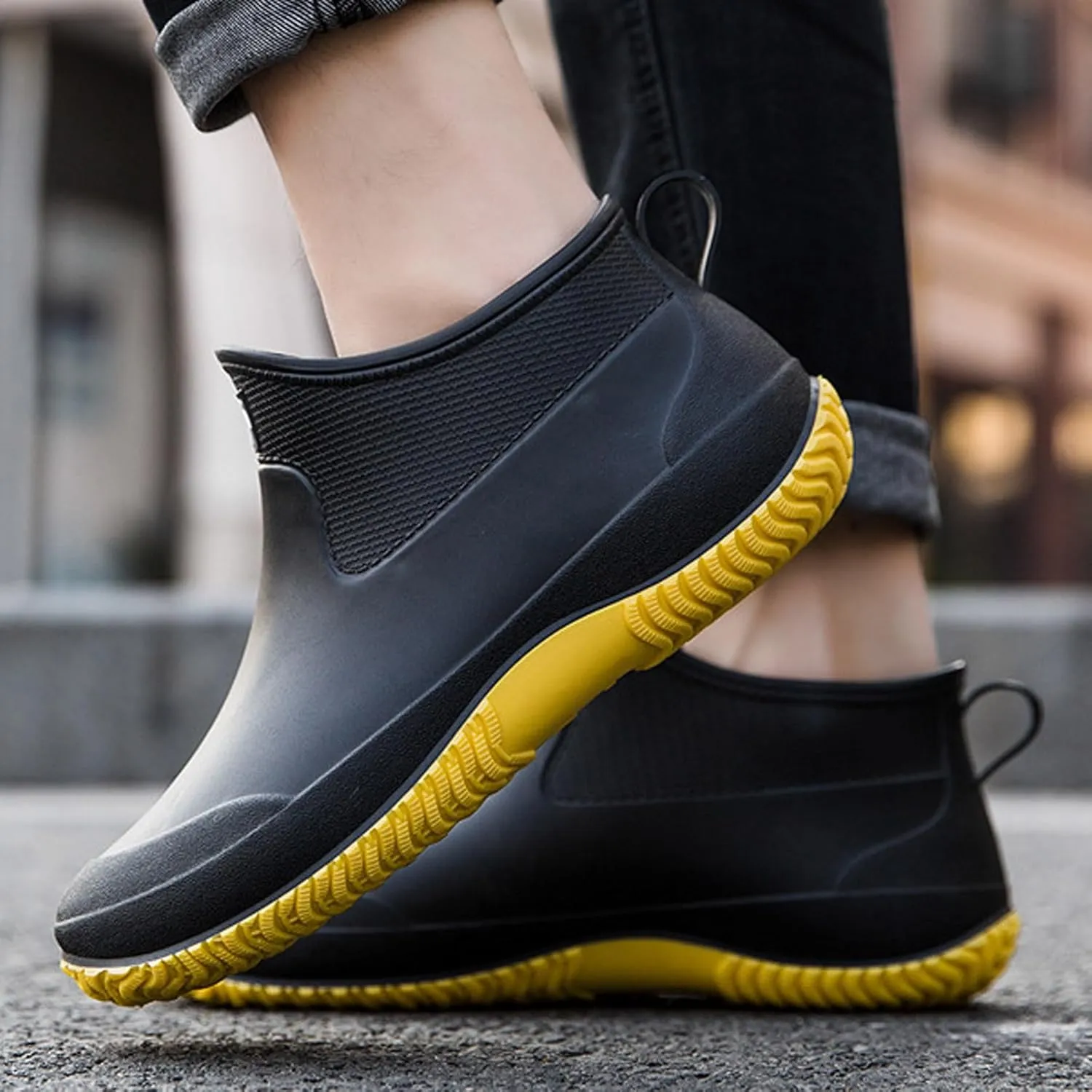 Slip Women's Rain Shoes Korean Version Solid Color Fashion Short Tube Women's Water Shoes Cute Shoes Women Boots
