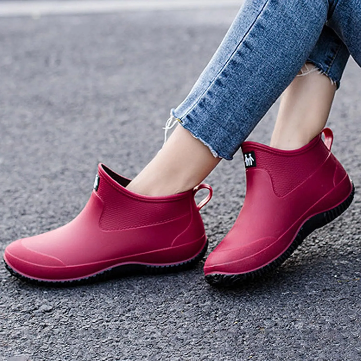 Slip Women's Rain Shoes Korean Version Solid Color Fashion Short Tube Women's Water Shoes Cute Shoes Women Boots