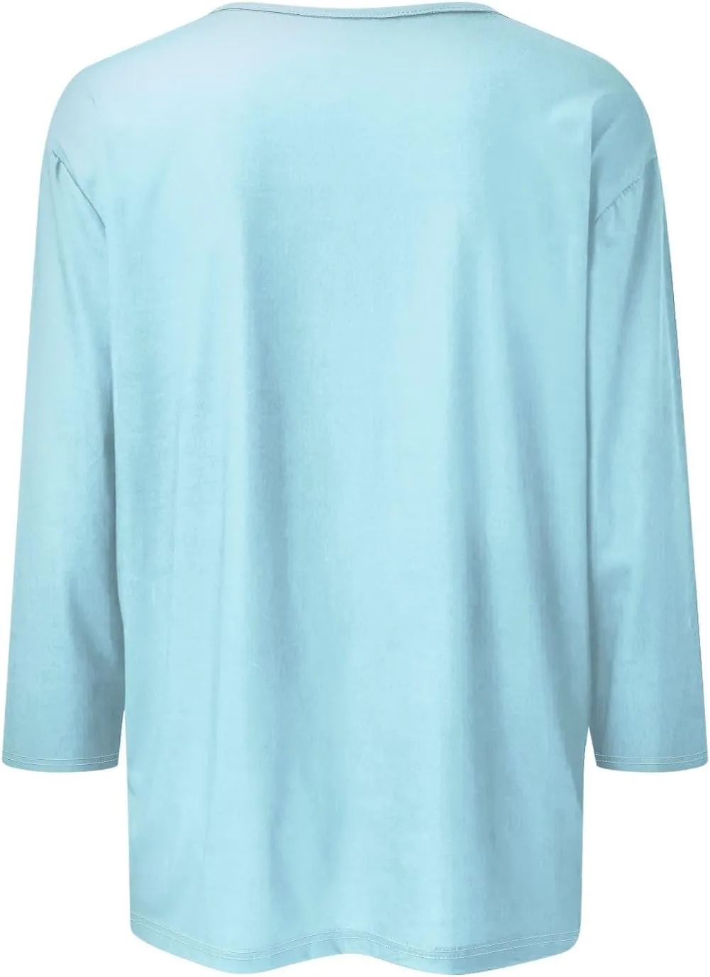 slqdgmryz Button Down Shirts for Women 3/4 Sleeve Lightweight Summer Cardigan Casual V Neck Three Quarter Length Cute Tops