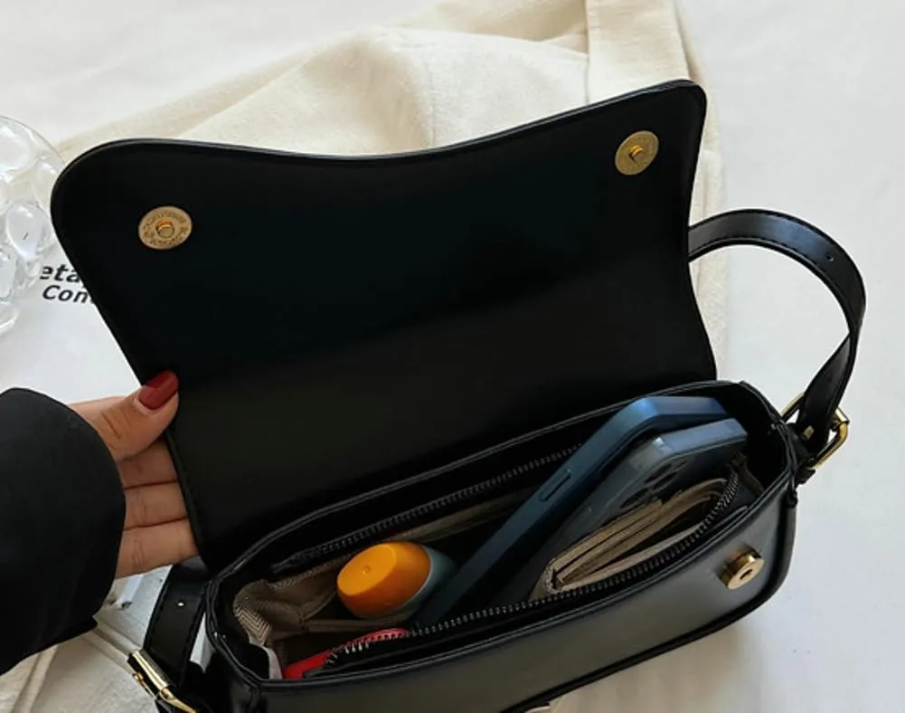Small Shoulder Bags for Women, Crossbody Purses, Retro Artificial Leather Tote Handbag, Clutch Hobo Purse with Zipper