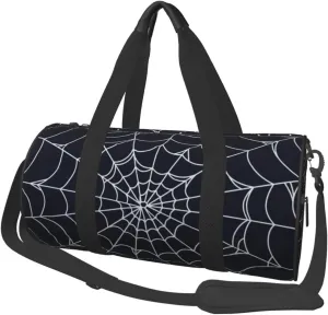 Spiral Spider Web Sports Gym Bag Halloween Travel Duffel Bag Shoes Compartment For Men Women Foldable Lightweight Yoga Gym Sports Bag
