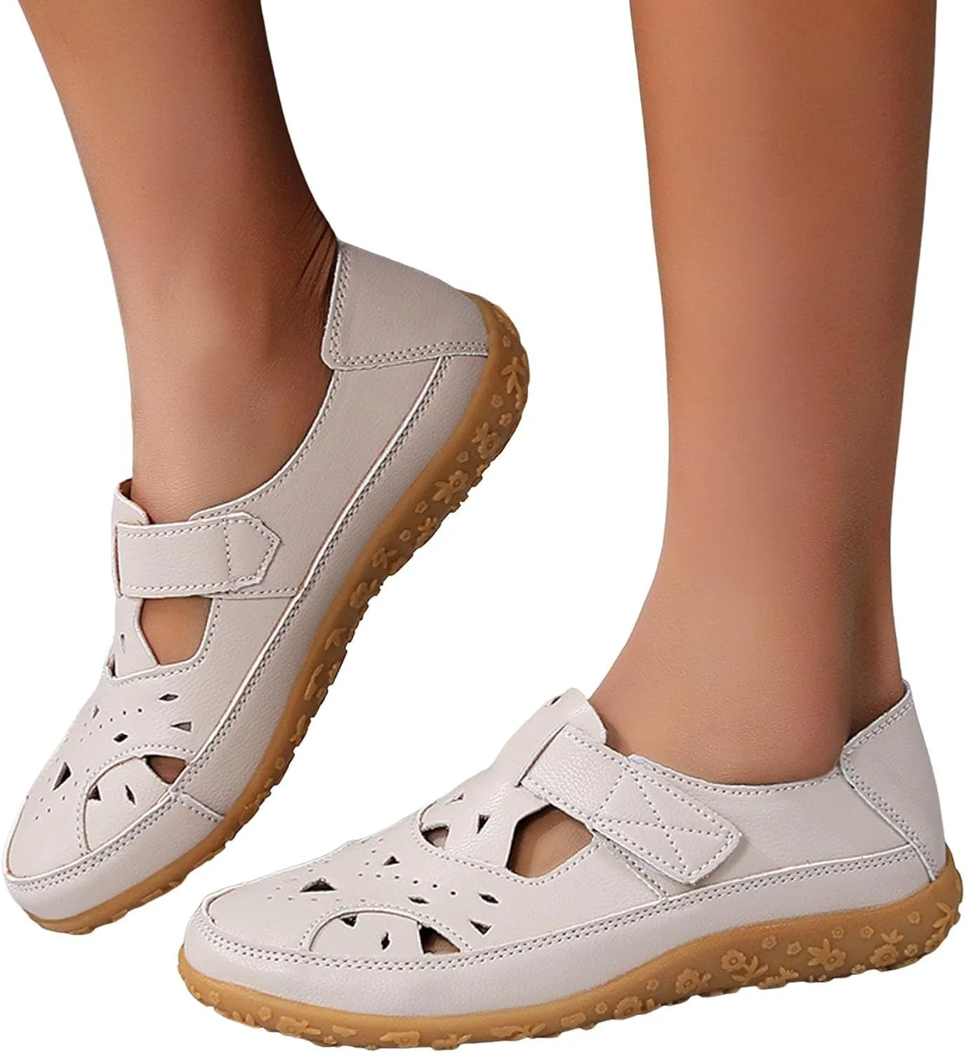 Spring And Summer Women's Closed Toe Shoes Fashion Casual Hollow Leather Rubber Platform Wedge Sandals for Women Thong