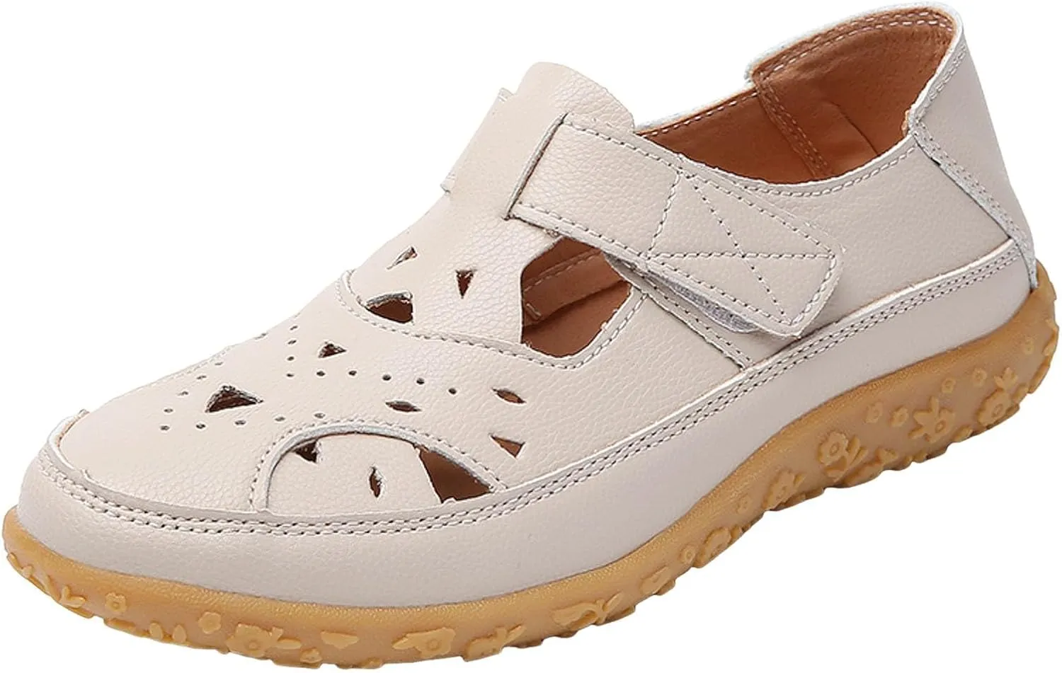 Spring And Summer Women's Closed Toe Shoes Fashion Casual Hollow Leather Rubber Platform Wedge Sandals for Women Thong