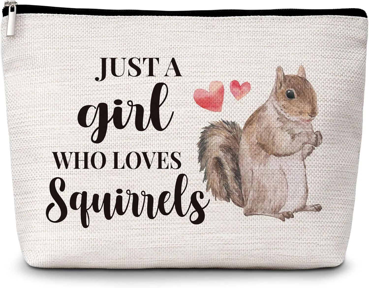 Squirrel Cosmetic Bag, Just A Girl Who Loves Squirrels Travel Makeup Bag, Squirrel Lover Gifts, Animal Lover Gifts, Inspirational Birthday Gifts for Teen Girls Women Sisters Friends -22
