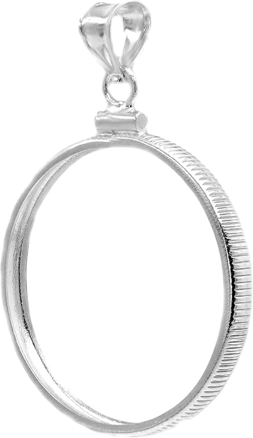 Sterling Silver Coin Bezel Frame Mount Pendant for $1 Peace Morgan Eisenhower Silver Dollar