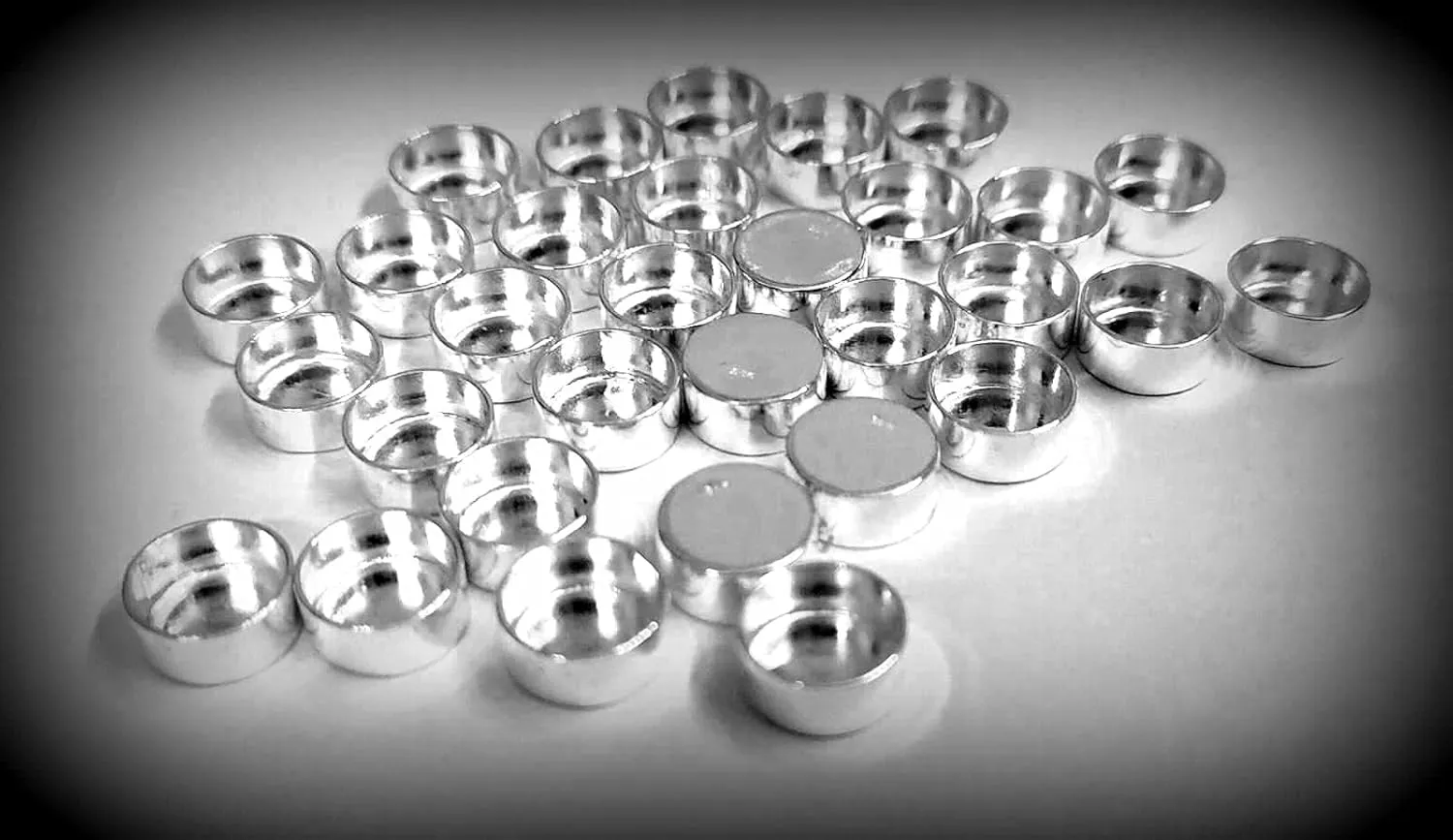 Sterling Silver Round Bezel Cups, bezel cup, silver bezel cups, Sterling bezels, wholesale jewelry supplies, cabochon setting, cab bezel