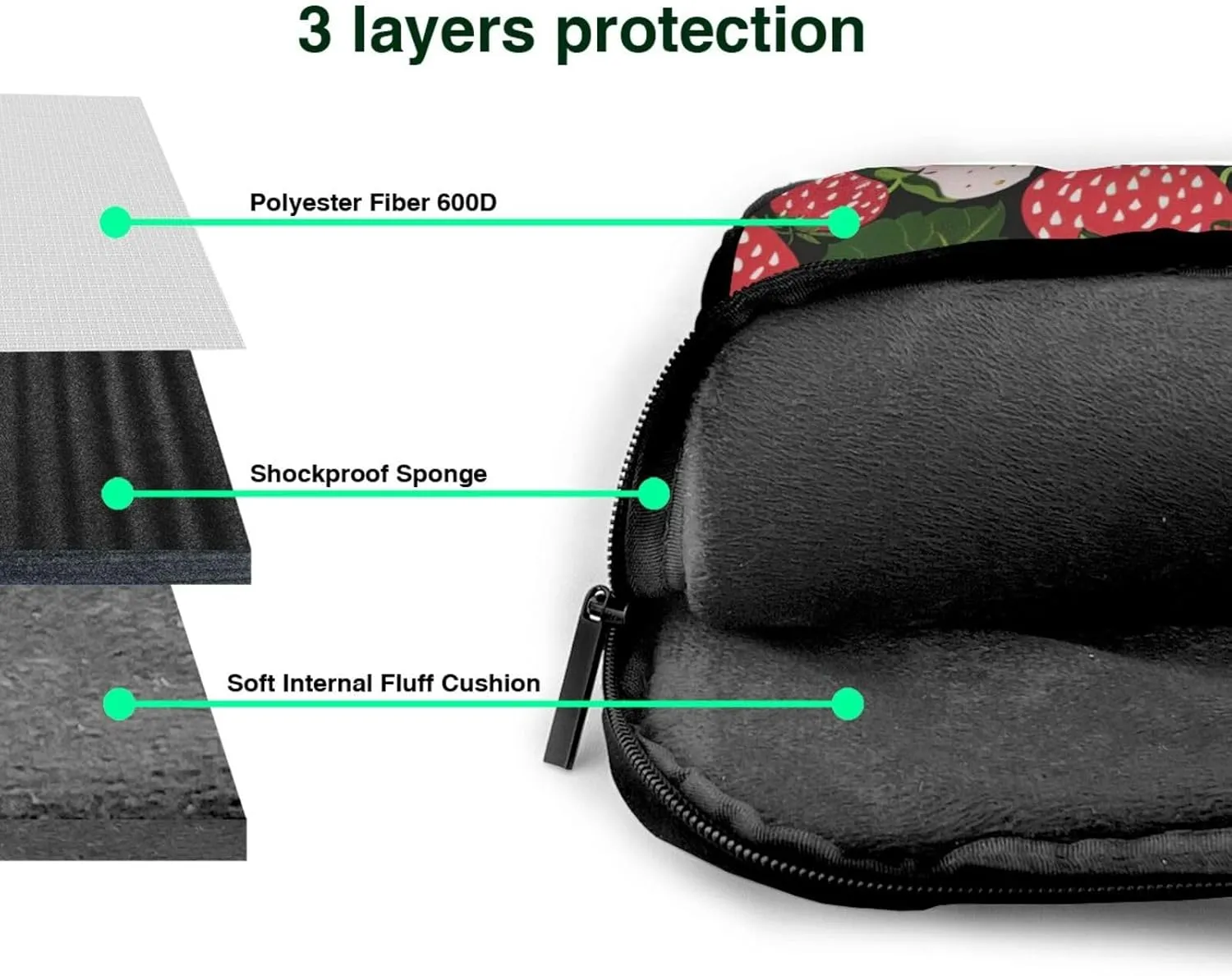 Strawberry Print Laptop Tote Bag Laptop Carrying Case Travel Bag Business Computer Bag Work Bag for Men Women