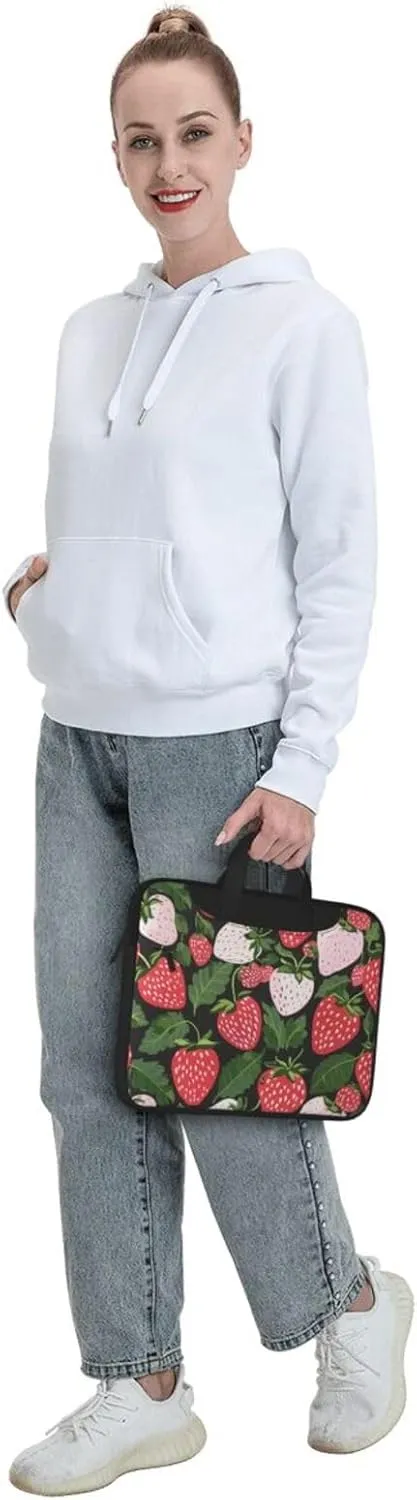 Strawberry Print Laptop Tote Bag Laptop Carrying Case Travel Bag Business Computer Bag Work Bag for Men Women