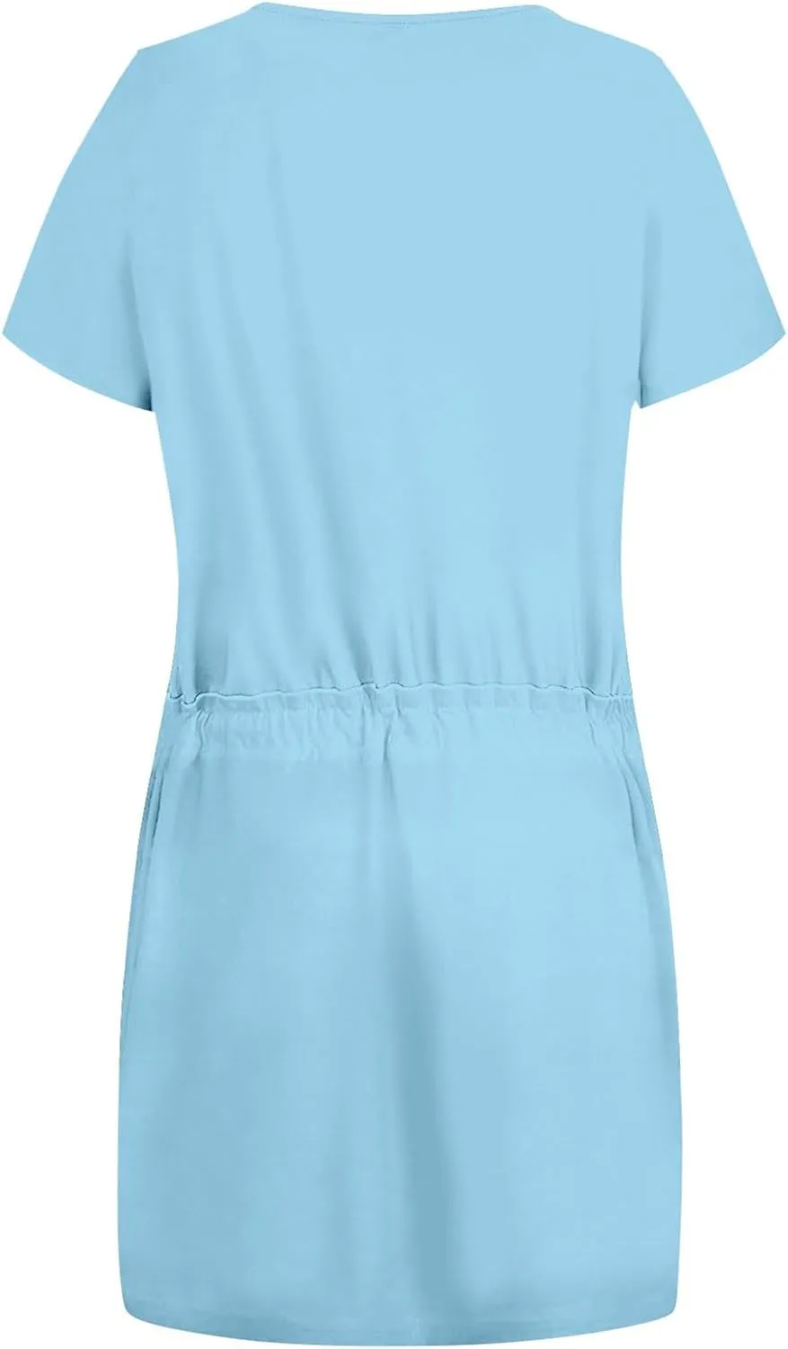 Striped T Shirt Dresses for Women 2025 Summer Casual Tie Waist Vacation Beach Dress Short Sleeve V Neck Wrap Dress