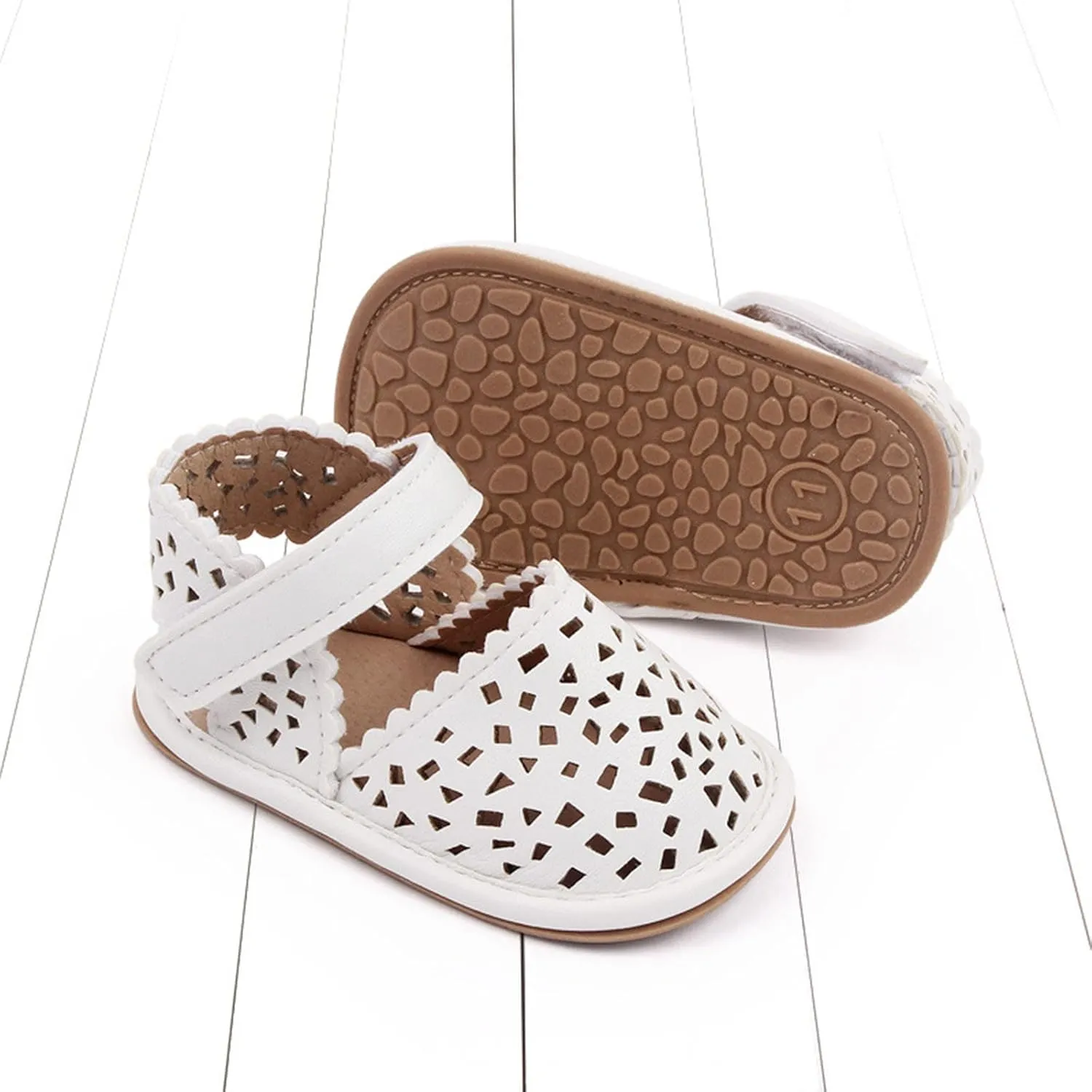 Summer Children Baby Toddler Shoes Boys and Girls Light Hollow Breathable Comfortable Solid Color Hook 4c Shoes Baby Boy