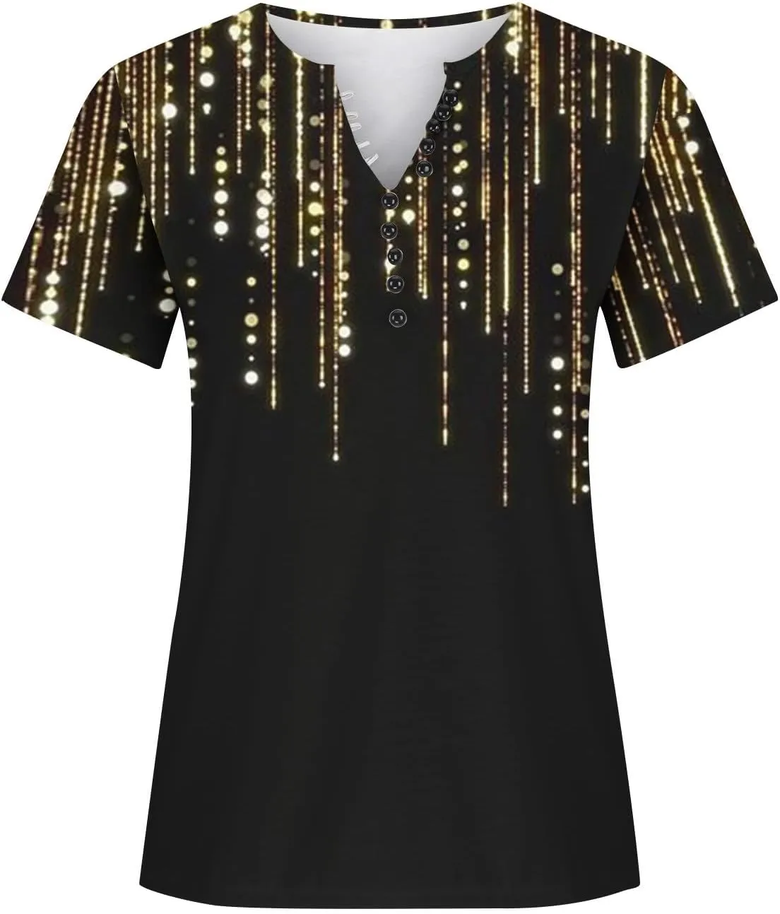 Summer Shirts for Women 2025 Plus Size Short Sleeve Henley Tops Marble Floral Loose Tshirt Tee Casual Dressy Tunics