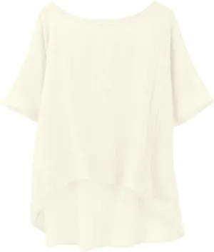 Summer Tops for Women 2025 Trendy Short Sleeve Cotton Linen Shirt Curved Hem Casual Boho Gauze Tunic Blouses Outfits