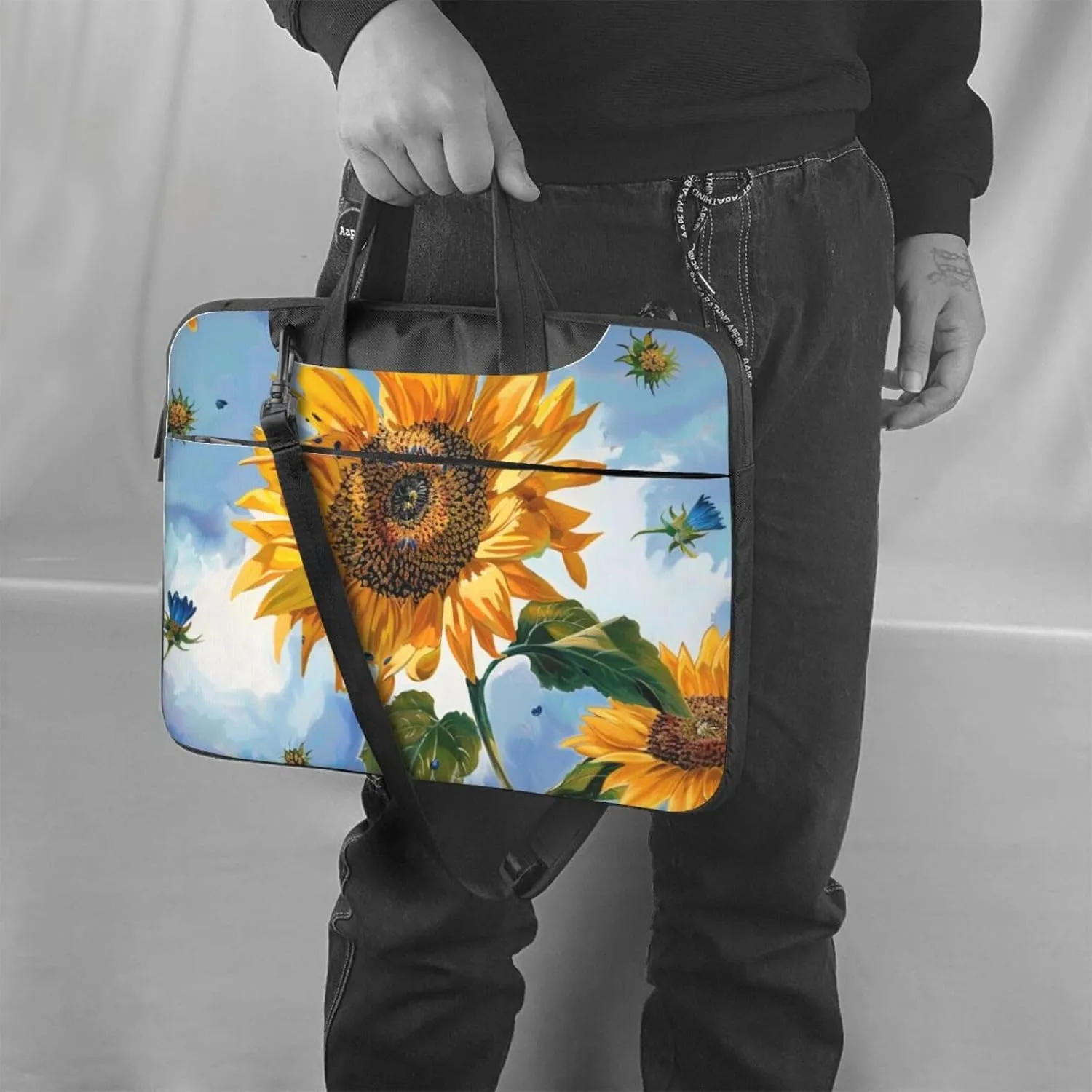 Sunflower Laptop Tote Bag Travel Business Computer Bag Work Bag for Men Women