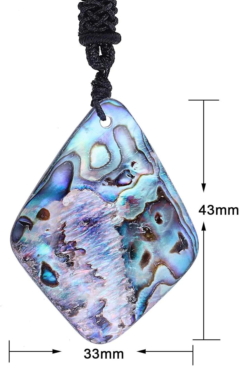 SUNYIK Natural Abalone Shell Pendant Necklaces for Women Unisex Assorted Shapes with Adjustable Rope 18-25"