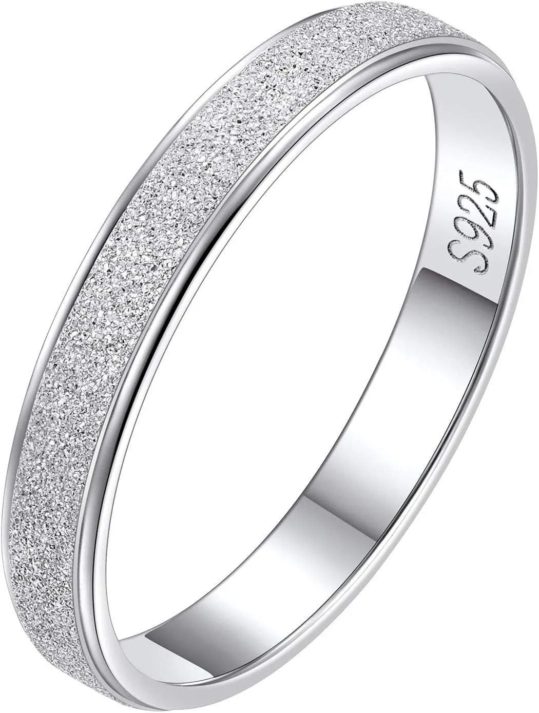 Suplight Interlocked Rolling Rings, Sterling Silver Rings for Women Simple Fidget Ring Plain Stardust Band Rings Stacking Ring for Women Men Size 4 to 12 (with Gift Box)