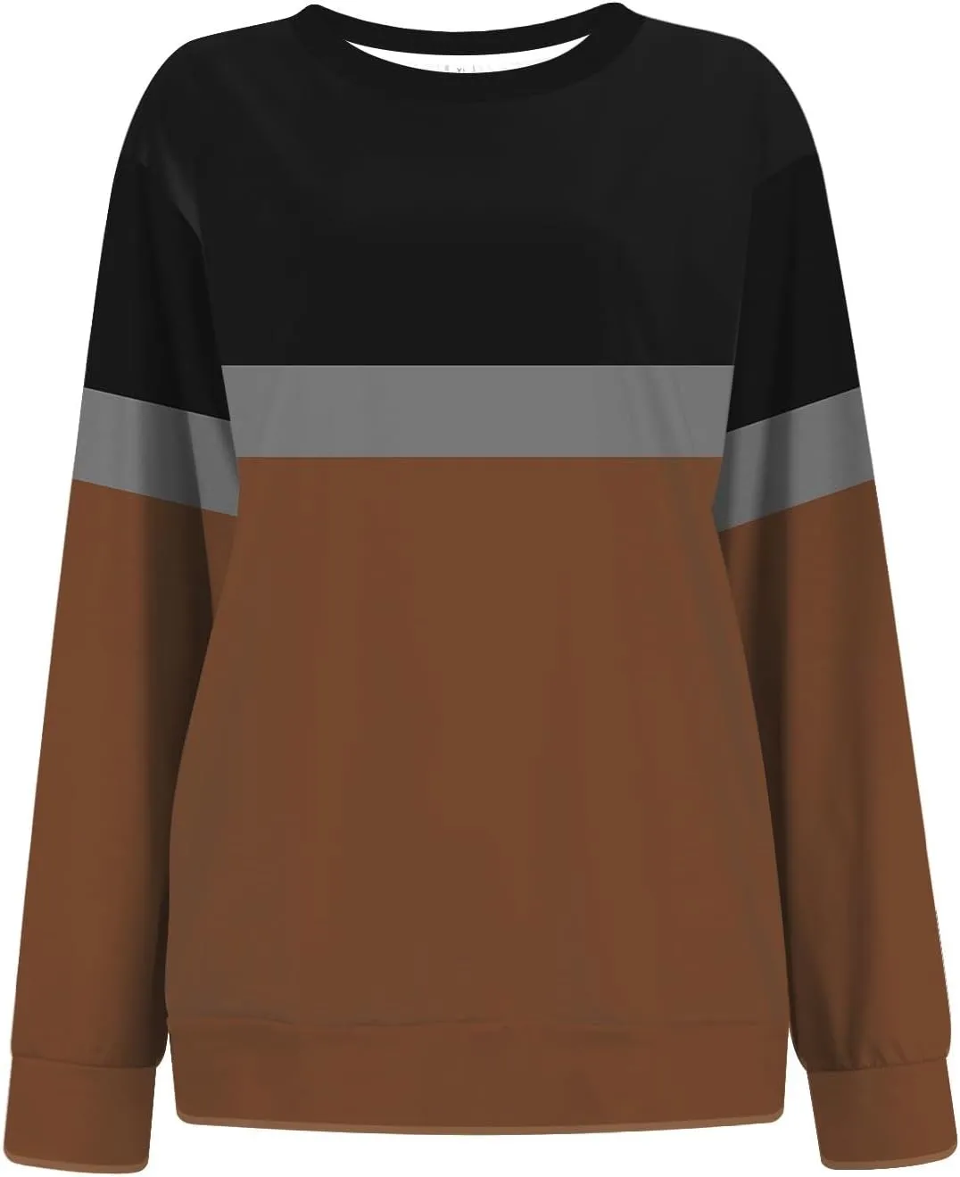 Sweatshirts For Women 2024 Fall Crewneck Striped Tunic Tops Casual Long Sleeve Shirts Trendy Pullover Outfits