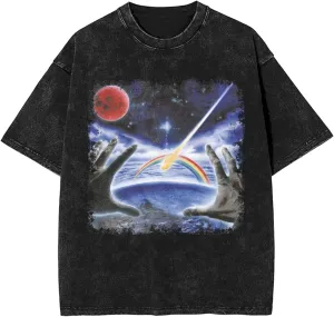 Tees Men's Summer Short Sleeve Y2K Vintage Graphic Print Streetwear Shirts