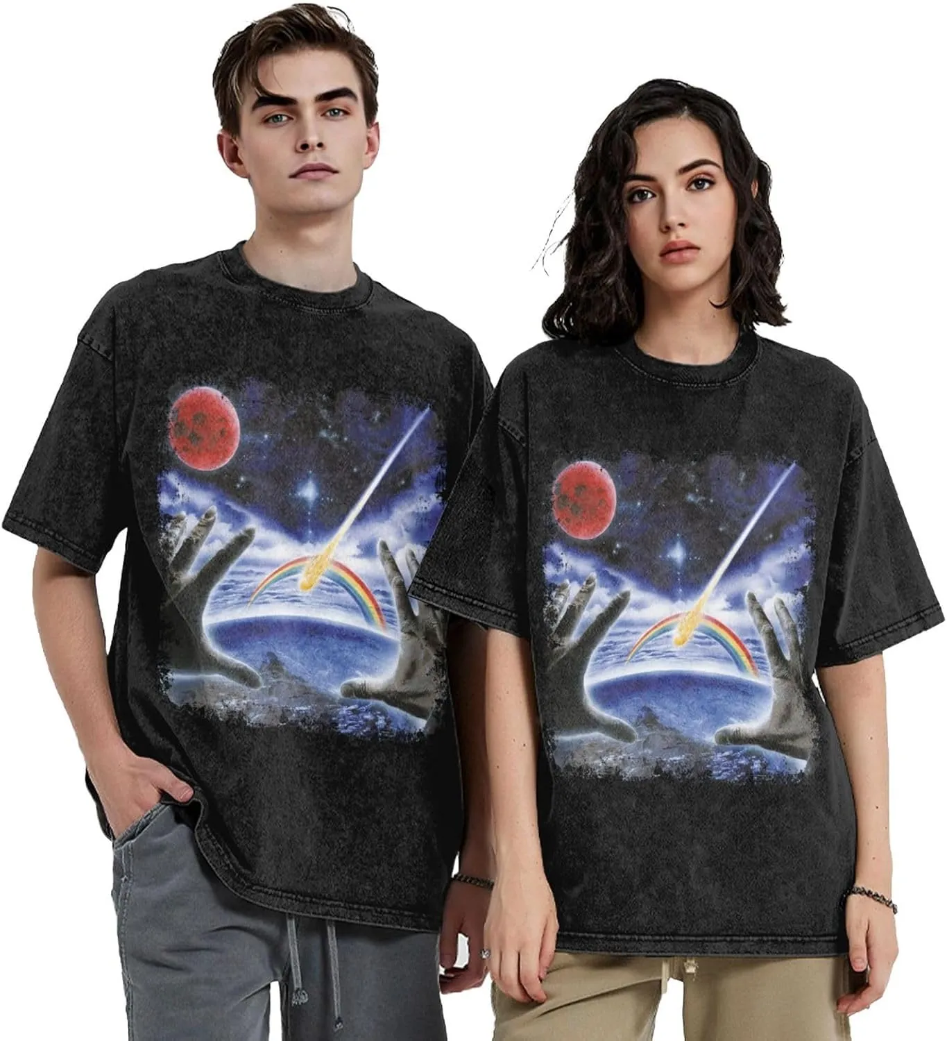 Tees Men's Summer Short Sleeve Y2K Vintage Graphic Print Streetwear Shirts