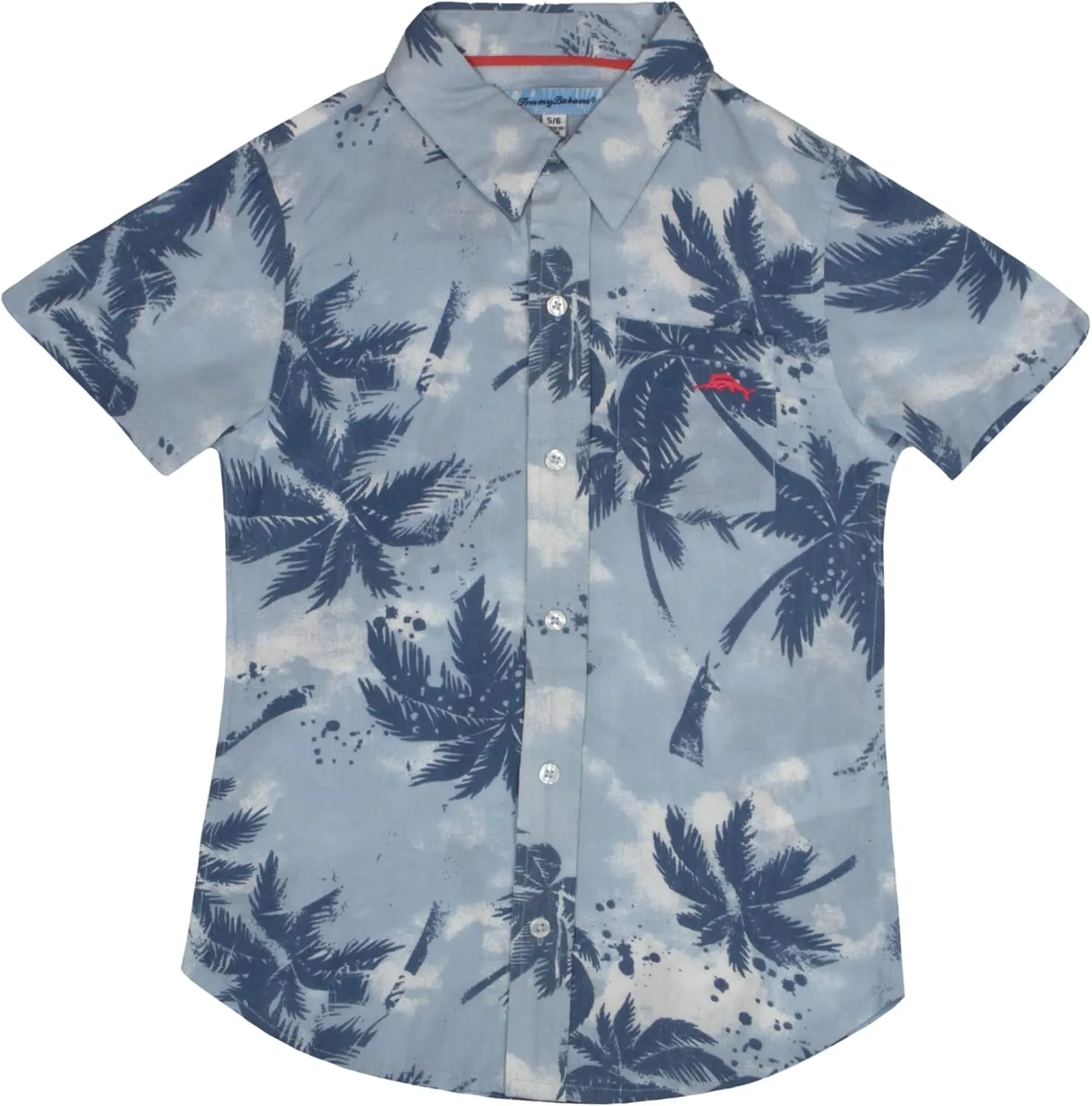 Tommy Bahama Boys Classic Woven Button-Down Shirt - Summer Short-Sleeve Hawaiian Shirt with Pocket for Kids