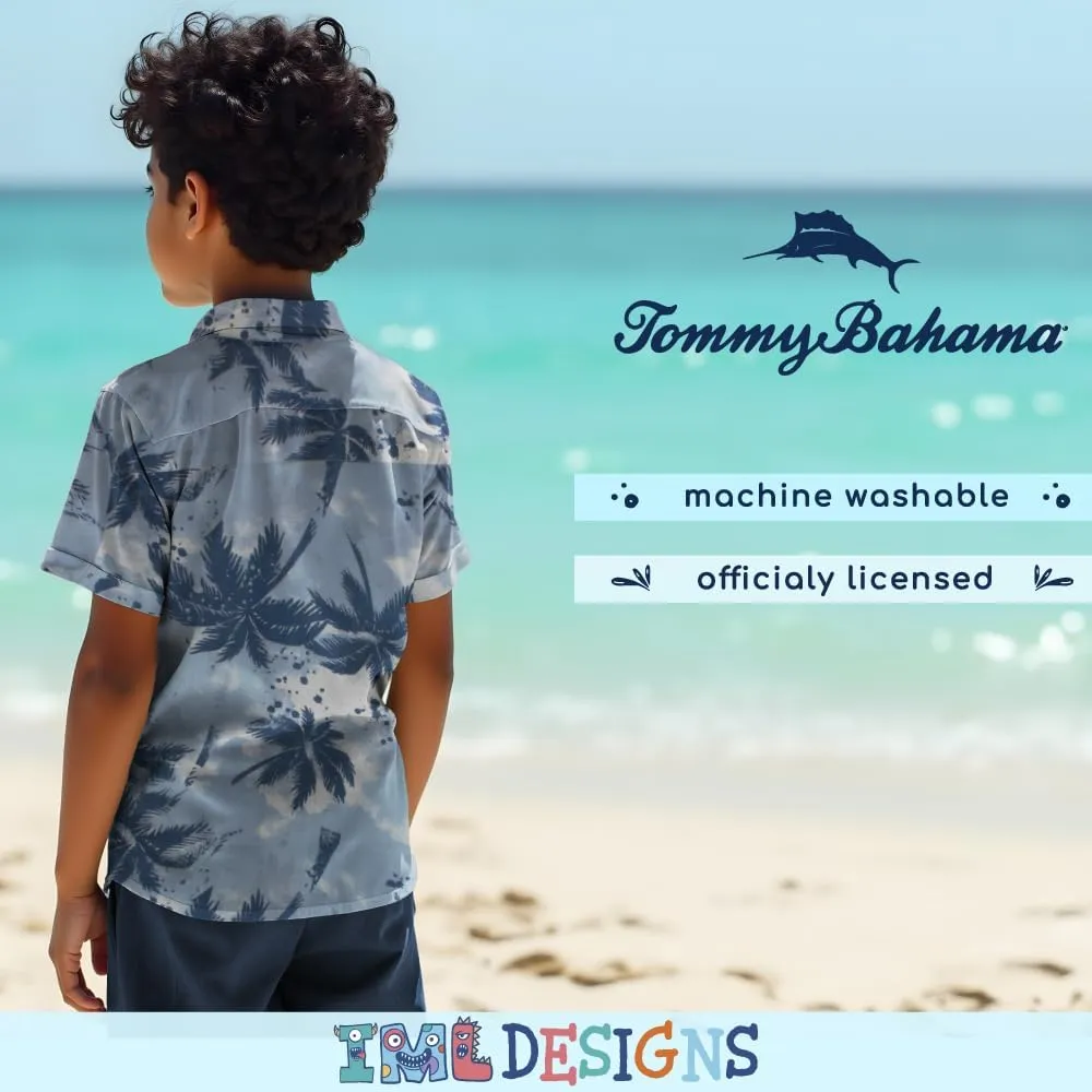 Tommy Bahama Boys Classic Woven Button-Down Shirt - Summer Short-Sleeve Hawaiian Shirt with Pocket for Kids