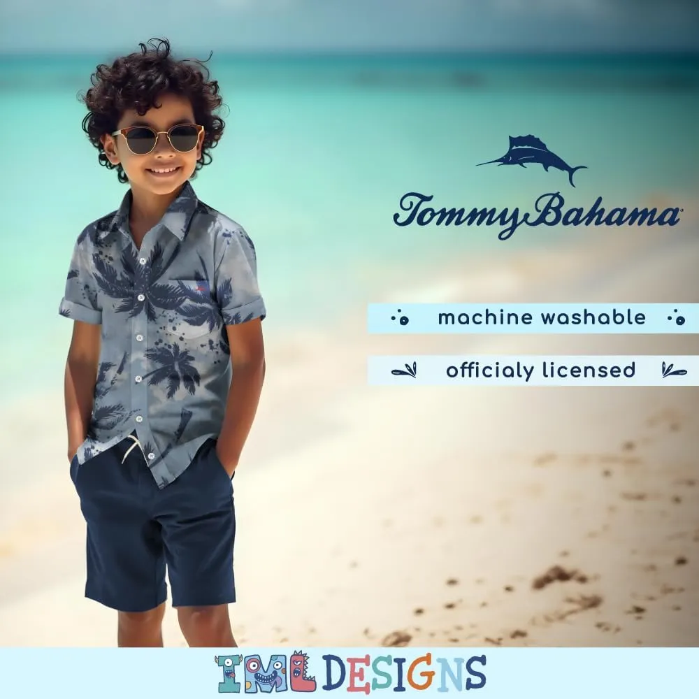 Tommy Bahama Boys Classic Woven Button-Down Shirt - Summer Short-Sleeve Hawaiian Shirt with Pocket for Kids