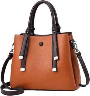Top Handle Satchel Handbags for Women Large Leather Crossbody Bag Fashion Classic Shoulder Bag Tote Purses (Red)