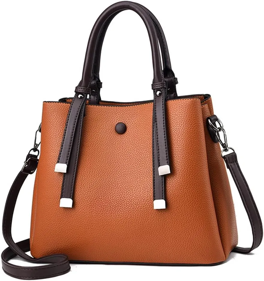 Top Handle Satchel Handbags for Women Large Leather Crossbody Bag Fashion Classic Shoulder Bag Tote Purses (Red)