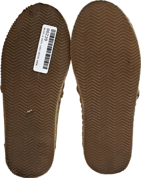 Toujours Cream Ballet Flats With Strap In Natural Fluffy Borg UK 5 EU 38 