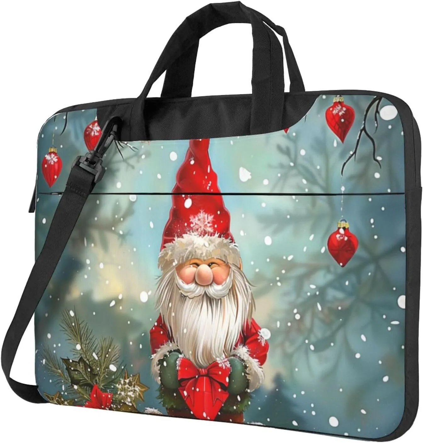 Traditional Christmas Gnome Printed Laptop Tote Bag Travel Business Computer Bag Work Bag for Men Women