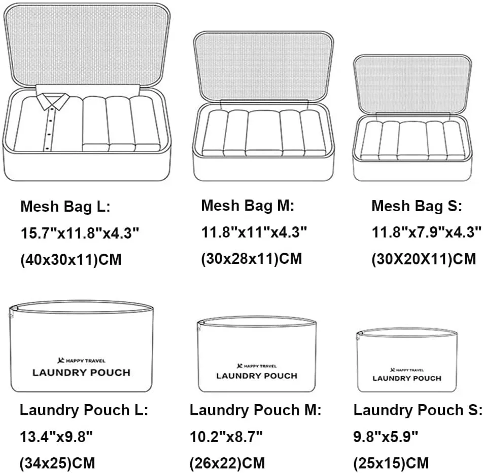 Travel Packing Cubes Lightweight, 6 Set Luggage Organizers for Suitcase, Travel Accessories Bags for Clothes Shoes Cosmetics Electronics Toiletries (Purple Cherry)
