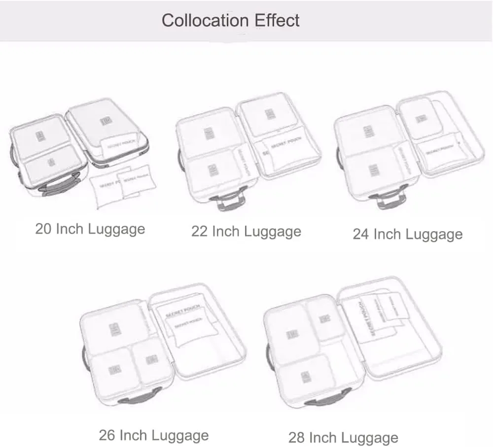 Travel Packing Cubes Lightweight, 6 Set Luggage Organizers for Suitcase, Travel Accessories Bags for Clothes Shoes Cosmetics Electronics Toiletries (Purple Cherry)