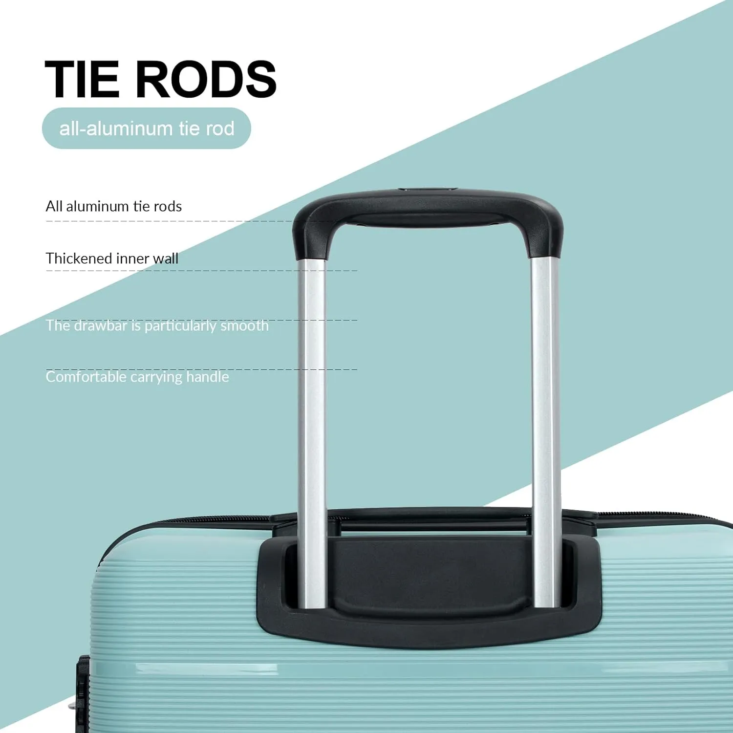Travelhouse Hard Shell Luggage Set: Lightweight carry-on featuring spinner wheels, TSA lock, and a stylish designideal for business trips and school. (light green)