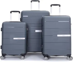 Travelhouse Hard Shell Luggage Set: Lightweight Carry-On with Spinner Wheels, TSA Lock and Cool Design - Perfect for Business Trips and School (gray)