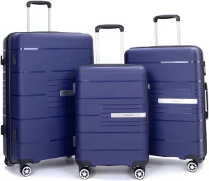 Travelhouse Hard Shell Luggage Set: Lightweight Carry-On with Spinner Wheels, TSA Lock and Cool Design - Perfect for Business Trips and School (Navy)