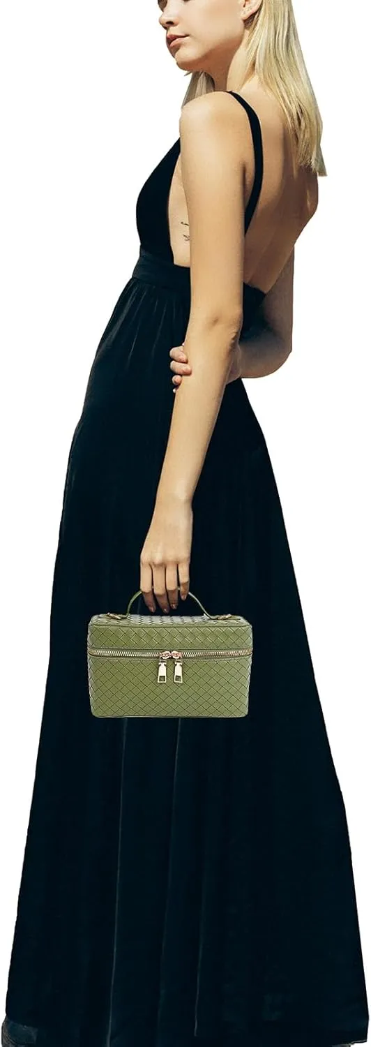 Trendy Shoulder Bags for Women Mini L19 Square Box Satchel Bag Cute PU Leather Crossbody Purse with Adjustable Strap